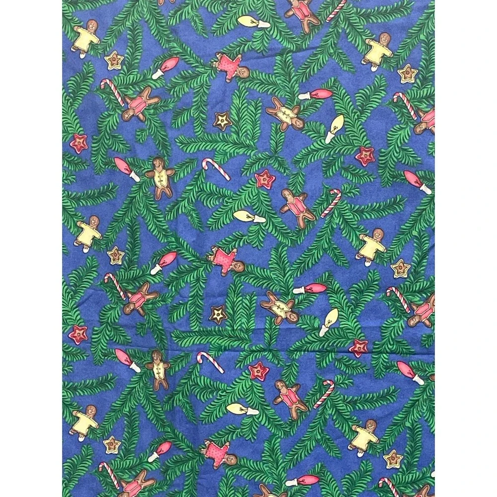 Vintage Christmas Fabric Panel Toys Gingerbread Print Cotton Material By‎ Yard